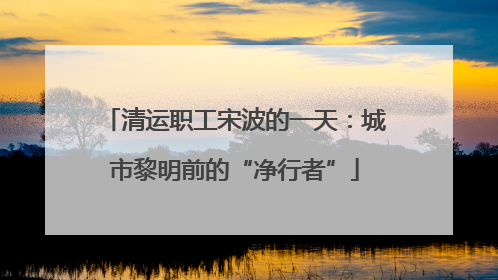 清运职工宋波的一天：城市黎明前的“净行者”