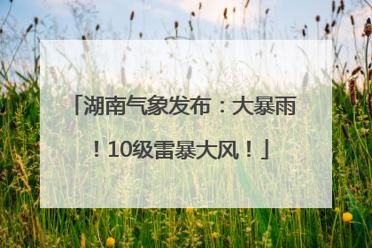 湖南气象发布：大暴雨！10级雷暴大风！