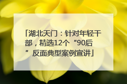 湖北天门：针对年轻干部，精选12个“90后”反面典型案例宣讲