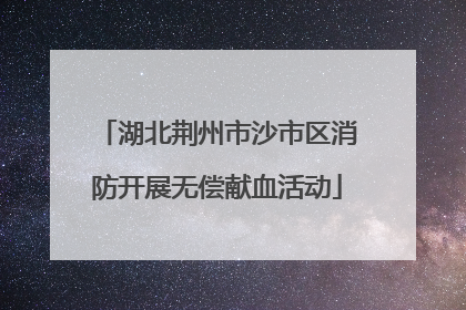 湖北荆州市沙市区消防开展无偿献血活动