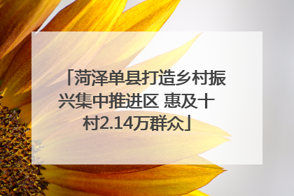 菏泽单县打造乡村振兴集中推进区 惠及十村2.14万群众