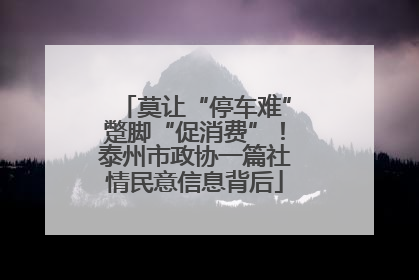 莫让“停车难”蹩脚“促消费”！泰州市政协一篇社情民意信息背后
