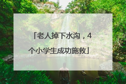 老人掉下水沟，4个小学生成功施救