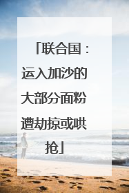 联合国：运入加沙的大部分面粉遭劫掠或哄抢