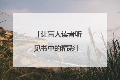 让盲人读者听见书中的精彩