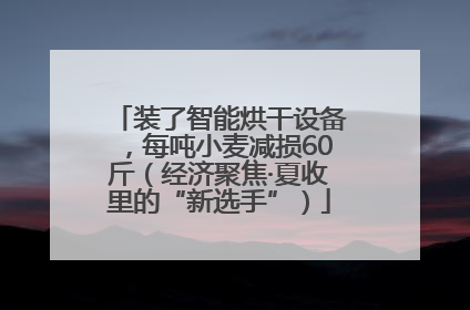 装了智能烘干设备，每吨小麦减损60斤（经济聚焦·夏收里的“新选手”）