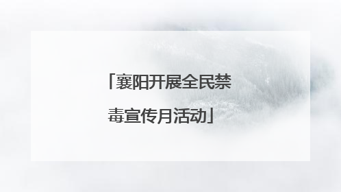 襄阳开展全民禁毒宣传月活动