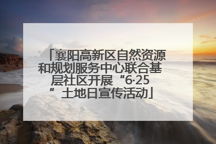 襄阳高新区自然资源和规划服务中心联合基层社区开展“6·25”土地日宣传活动