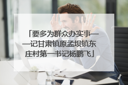 要多为群众办实事——记甘肃镇原孟坝镇东庄村第一书记杨鹏飞