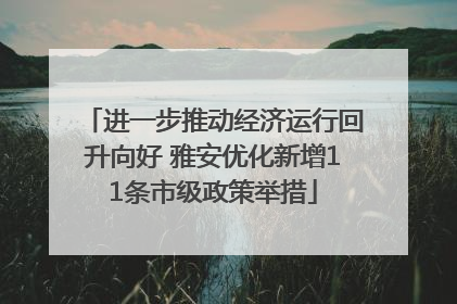 进一步推动经济运行回升向好 雅安优化新增11条市级政策举措