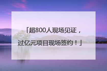超800人现场见证，过亿元项目现场签约！