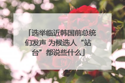 选举临近韩国前总统们发声 为候选人“站台”都说些什么