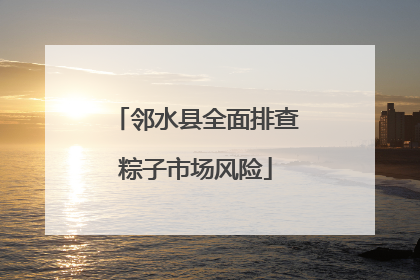 邻水县全面排查粽子市场风险
