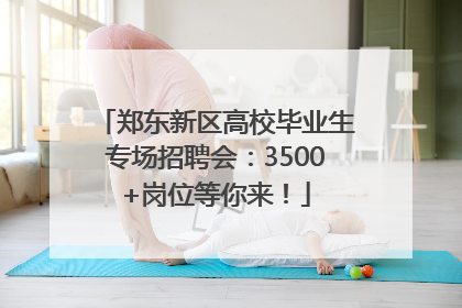 郑东新区高校毕业生专场招聘会：3500+岗位等你来！