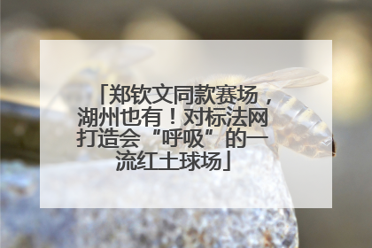 郑钦文同款赛场，湖州也有！对标法网打造会“呼吸”的一流红土球场