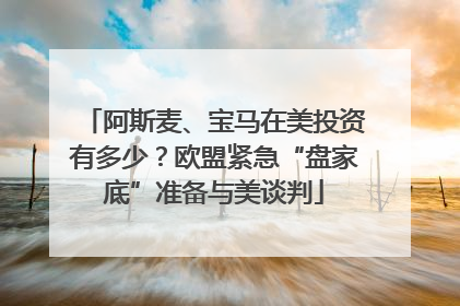 阿斯麦、宝马在美投资有多少？欧盟紧急“盘家底”准备与美谈判