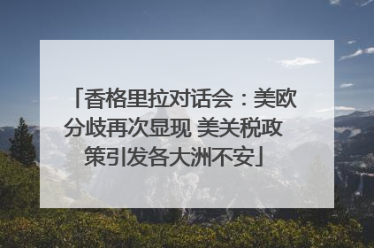 香格里拉对话会：美欧分歧再次显现 美关税政策引发各大洲不安