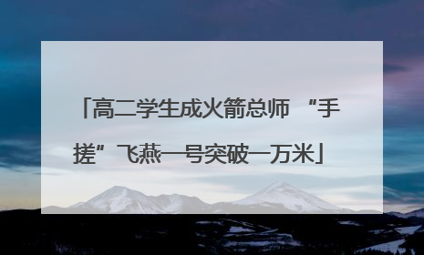 高二学生成火箭总师 “手搓”飞燕一号突破一万米