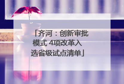 齐河：创新审批模式 4项改革入选省级试点清单