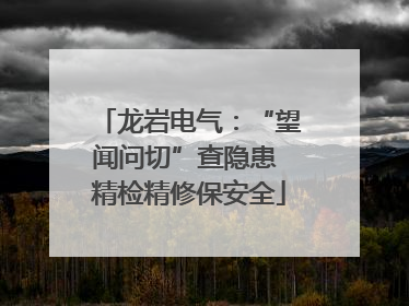 龙岩电气：“望闻问切”查隐患 精检精修保安全