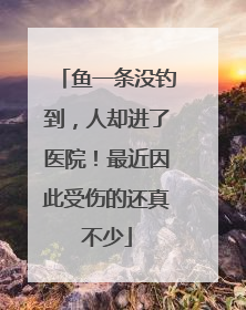 鱼一条没钓到，人却进了医院！最近因此受伤的还真不少