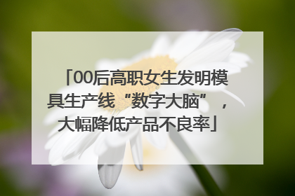 00后高职女生发明模具生产线“数字大脑”，大幅降低产品不良率