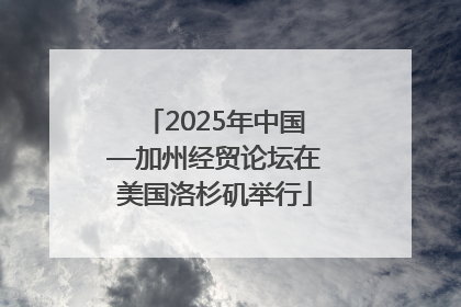 2025年中国—加州经贸论坛在美国洛杉矶举行