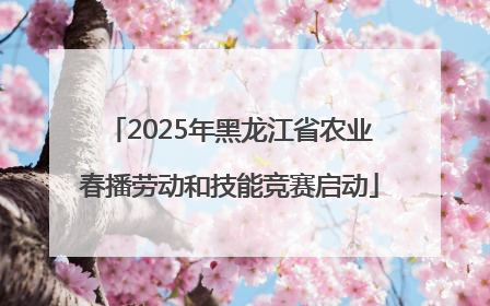 2025年黑龙江省农业春播劳动和技能竞赛启动