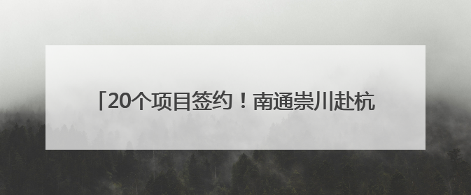 20个项目签约！南通崇川赴杭州举办AI赋能文化产业推介会