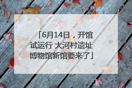 6月14日，开馆试运行 大河村遗址博物馆新馆要来了
